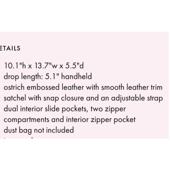 Kate Spade Embossed Leather Tote in Shell Pink (Baby Pink) - Picture 10 of 12